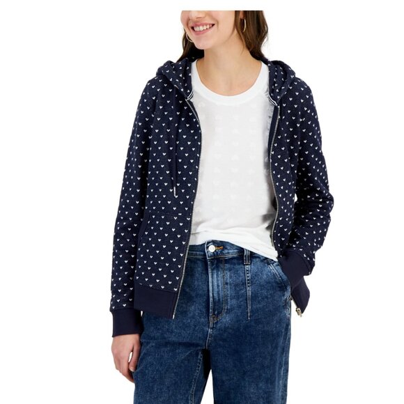 Tommy Hilfiger Jackets & Blazers - Tommy Hilfiger Women's Navy Heart Print Jacket Medium